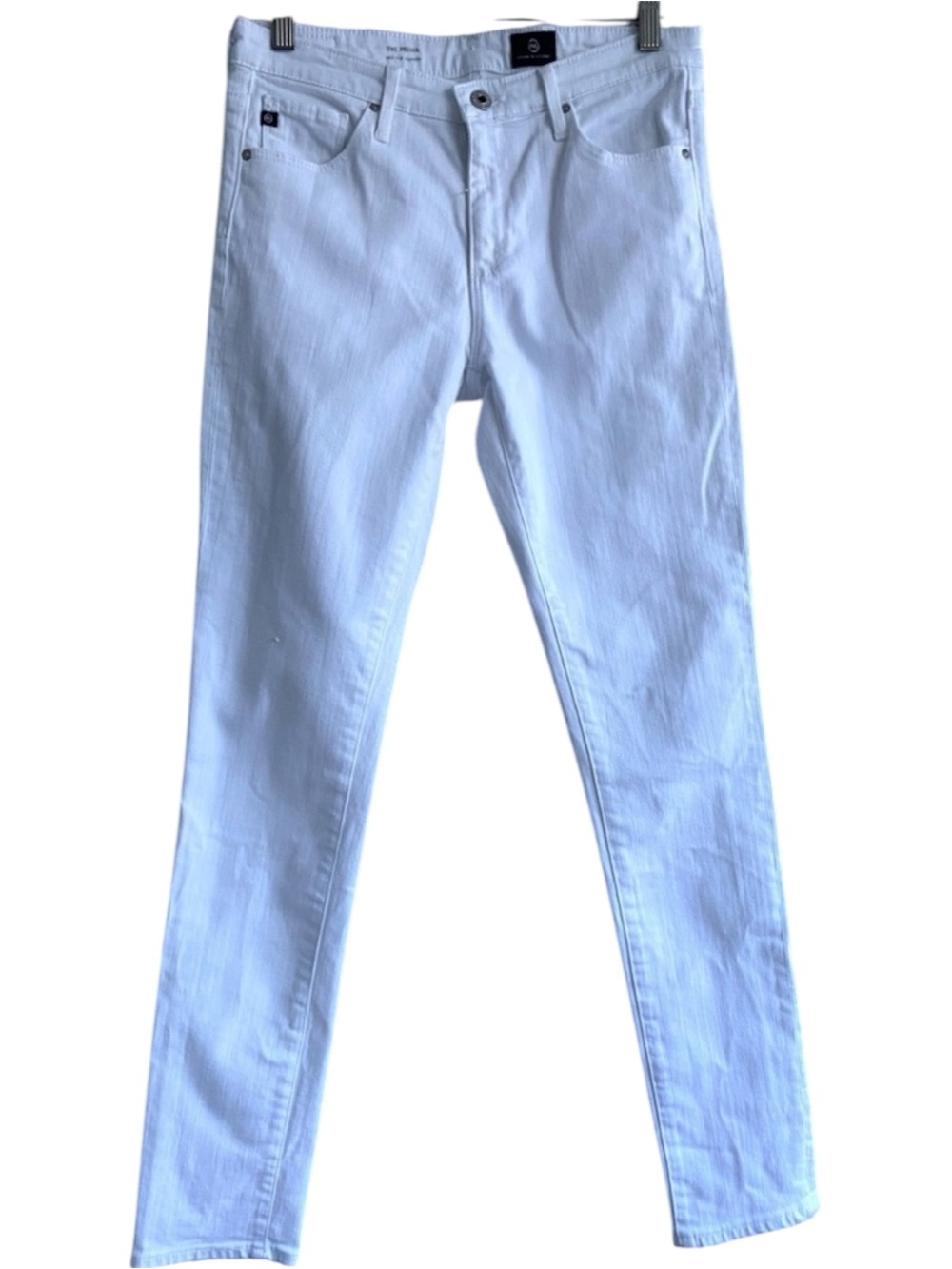 AG Adriano Goldschmied The Prima Mid-Rise Cigarette Skinny Jeans White 27R